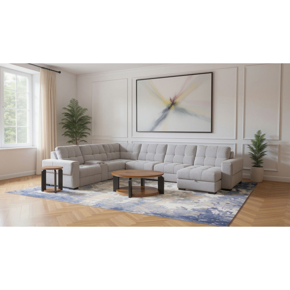ｓuｆ＊ Xpand 7 Piece Power Modular Sectional - Sahara Arctic - Right