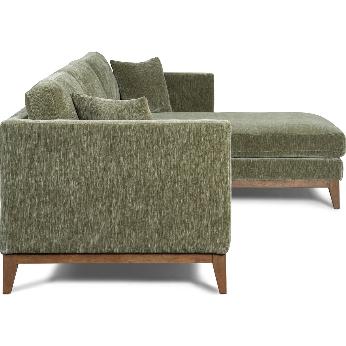 Tenth+Maple Astrid 2 Piece Sectional - Olive - Right Facing