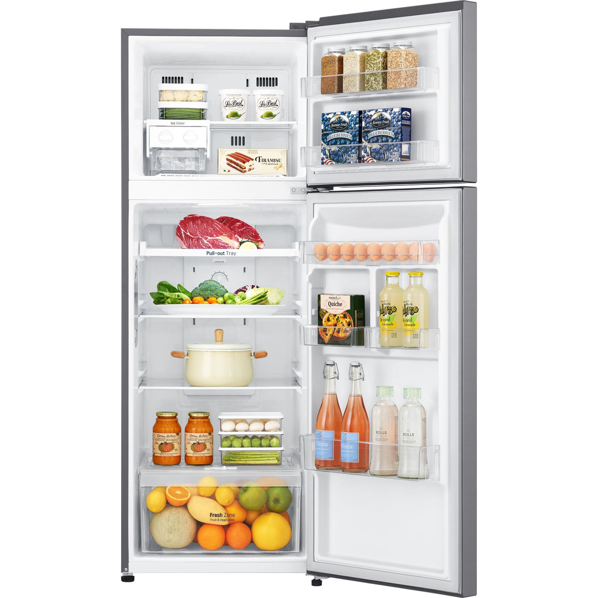LG Top Mount Fridge (LTNC11131V) Platinum Silver Dufresne Furniture