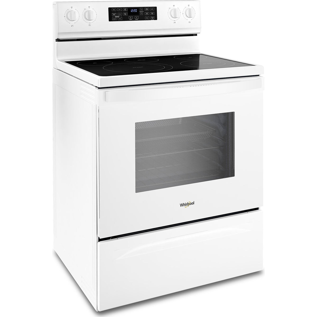 Whirlpool white double store oven electric range