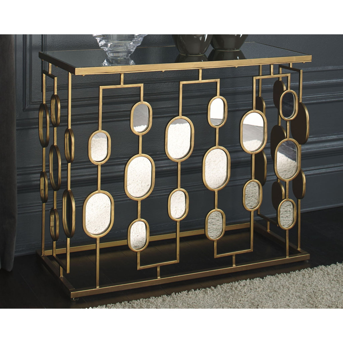 Majaci Accent Table Gold Finish Dufresne Furniture and Appliances