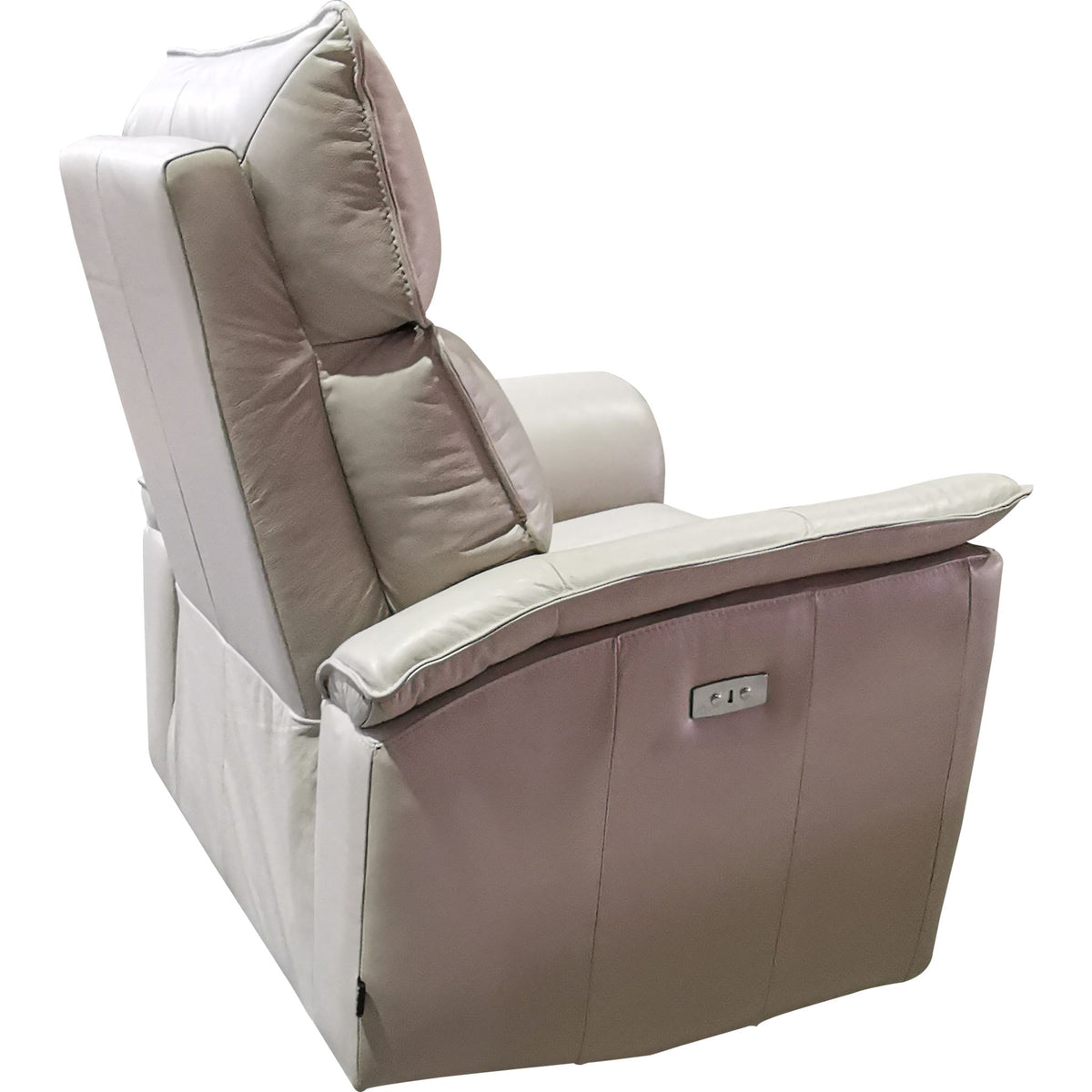 Leo Power Recliner Silver Grey Dufresne Furniture and Appliances