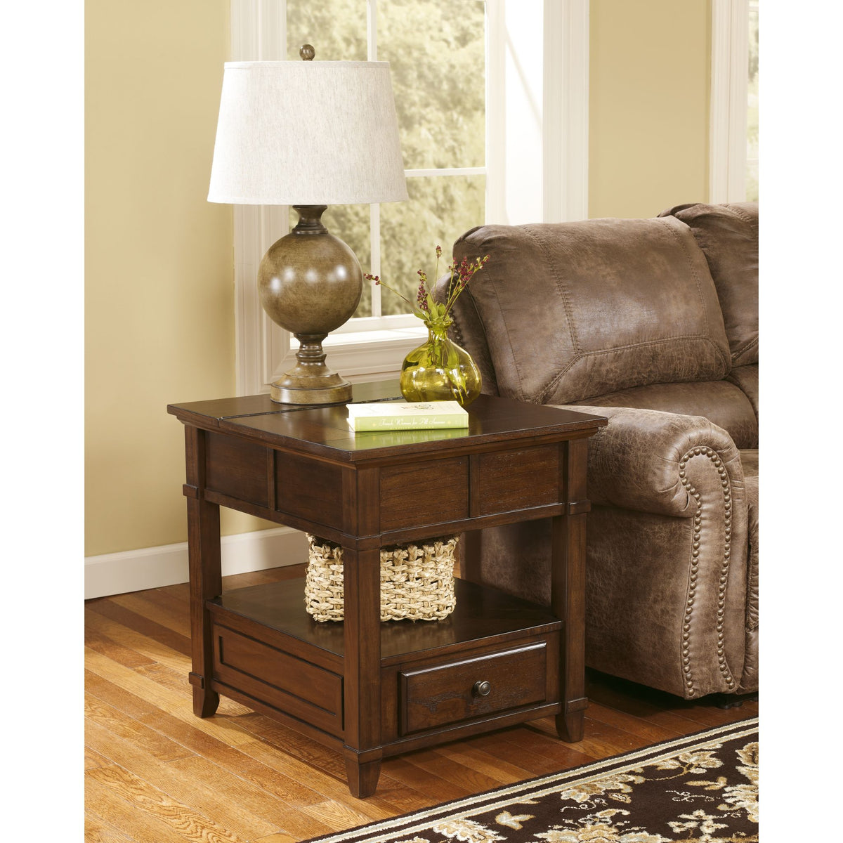 Gately End Table Medium Brown Dufresne Furniture and Appliances