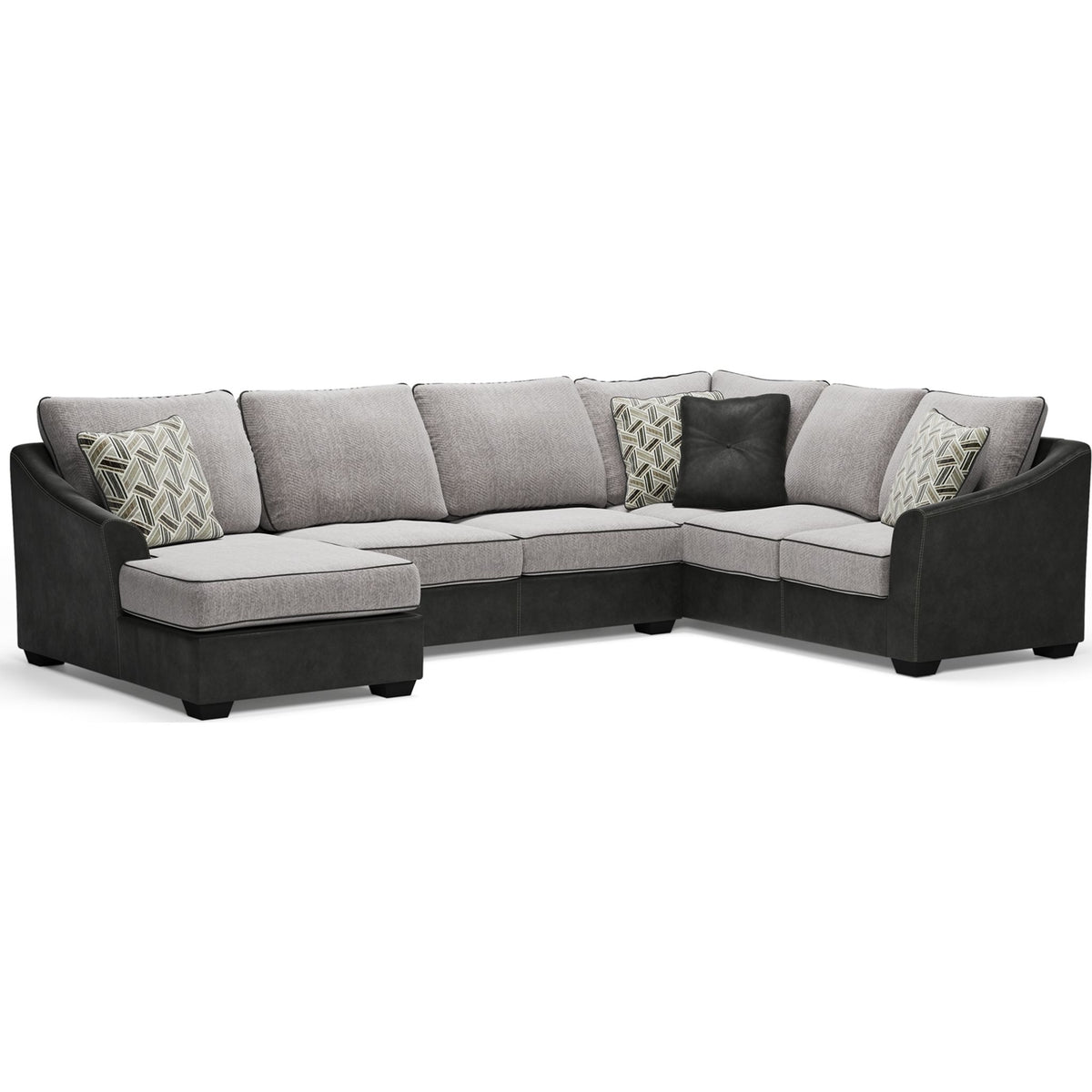 Bilgray 3 Piece Sectional Pewter Dufresne Furniture and Appliances
