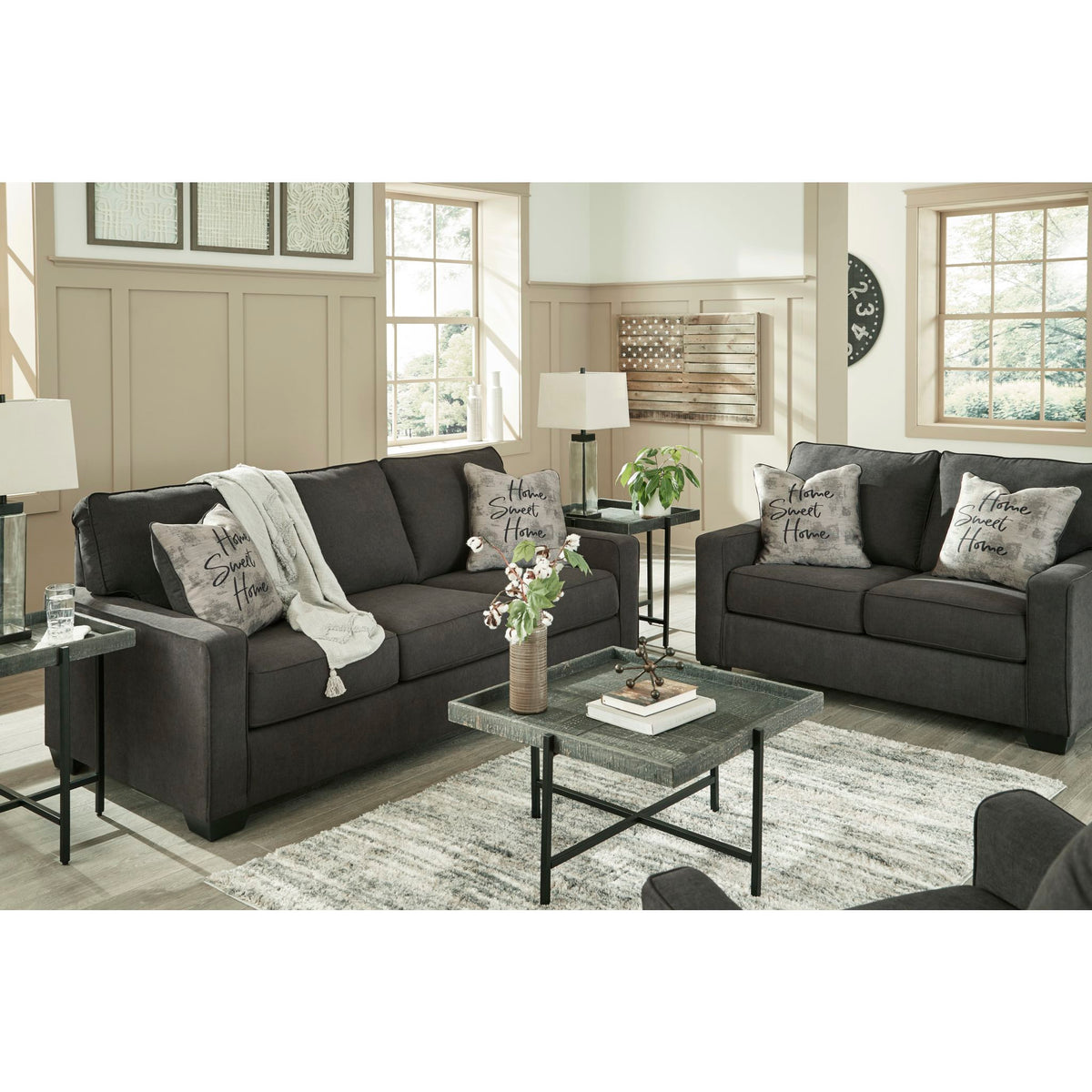 Alenya charcoal online sofa & loveseat