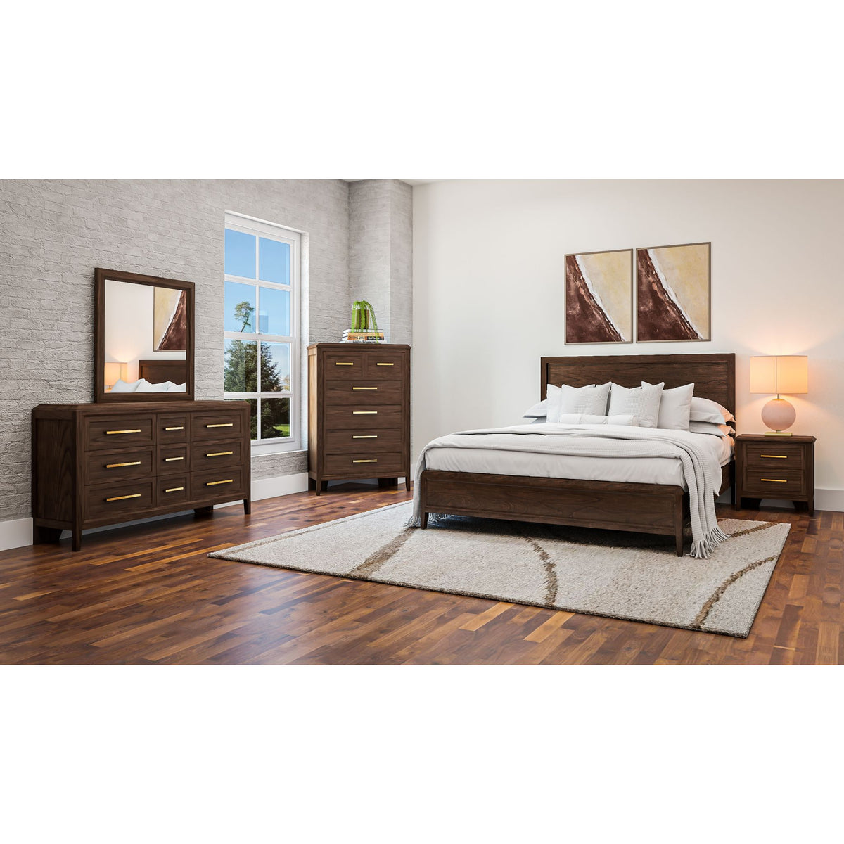 Bryson 6 Piece Panel Bedroom - Smokey Bronze | Dufresne Furniture and ...
