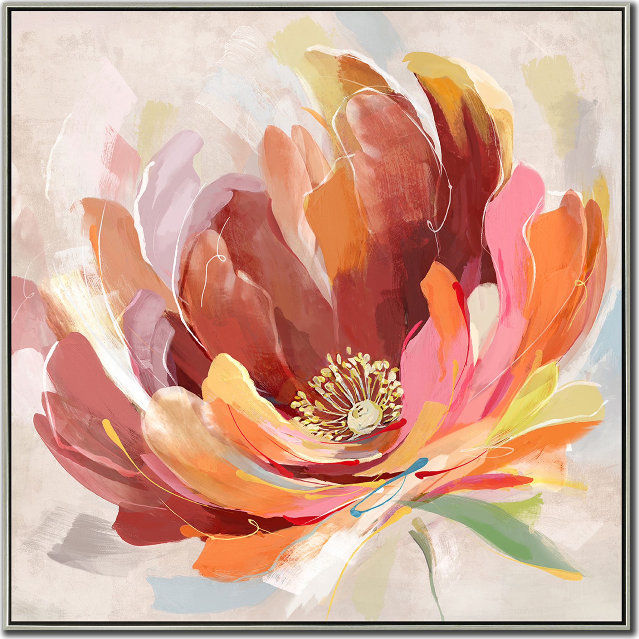 Coral Bloom I Canvas 32.00" x 32.00"
