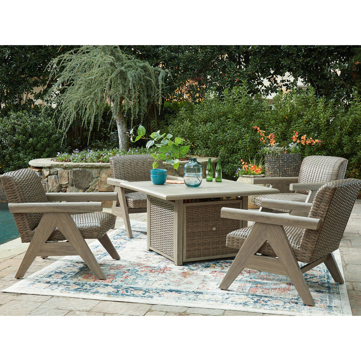 Cliff Trails 5 Piece Outdoor Seating - Beige | Dufresne Furniture and ...