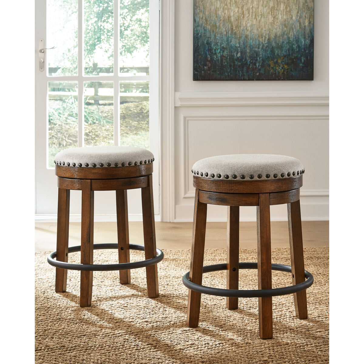 Valebeck Counter Height Stool - Brown/Black - (D546-124) | Dufresne ...