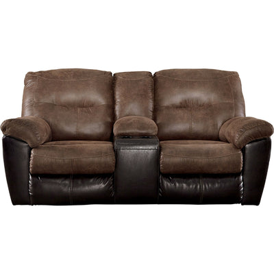 Follett Reclining Loveseat with Console Coffee Dufresne