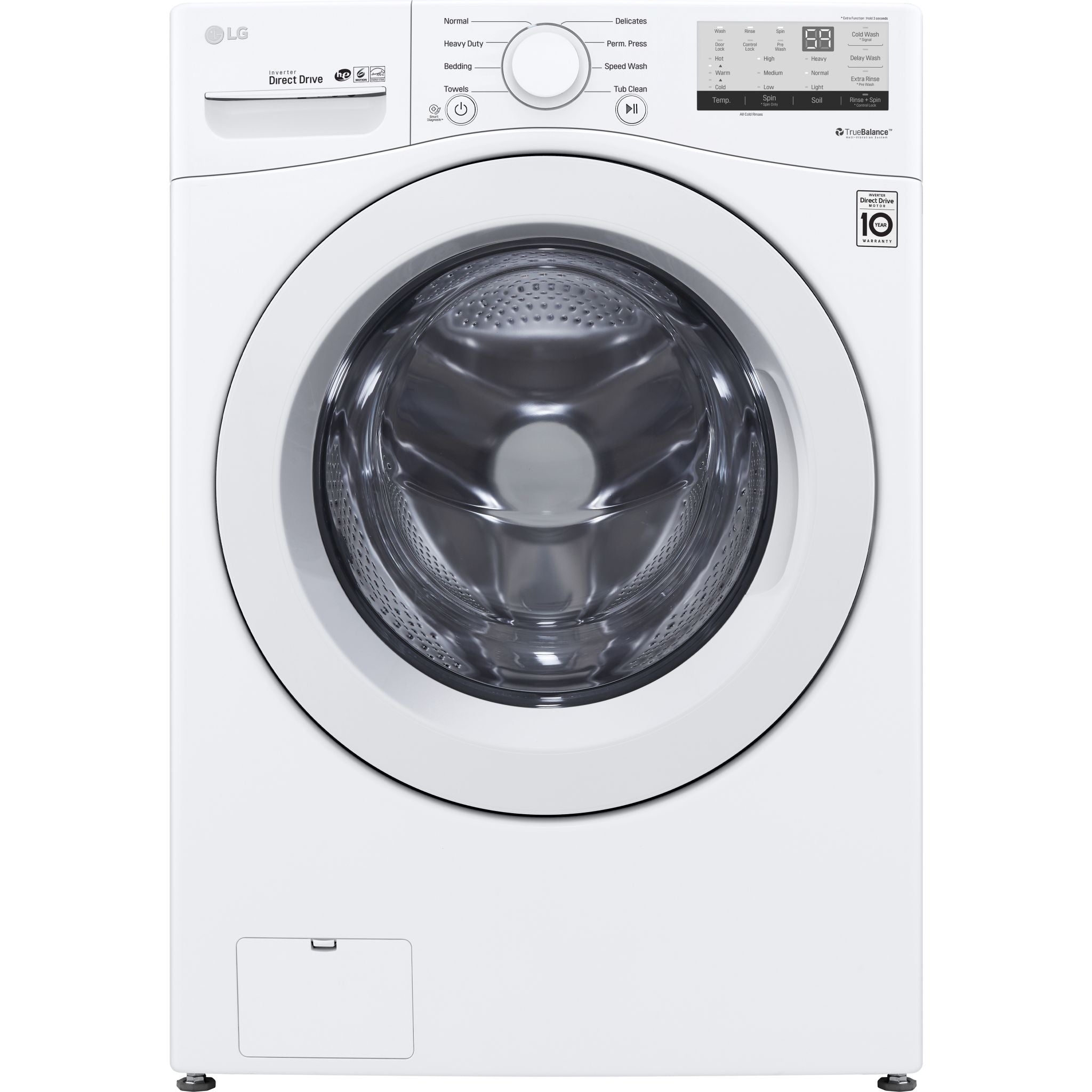 LG Front Load Washer (WM3400CW) - White