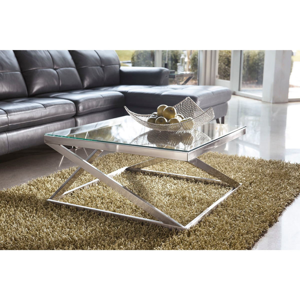 Coylin Coffee Table Nickel Dufresne Furniture and Appliances
